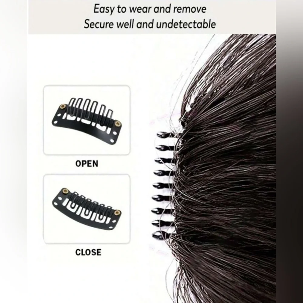 Medium Dark Brown 100% Human hair Clip-In Bangs